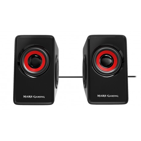 Colunas MARS GAMING 10W RMS, Vibro-Subwoofer Ultra Bass, Remote Volume Control - MS1