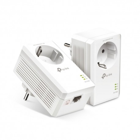 Kit 2 Adaptadores PowerLine TP-LINK TL-PA7017P KIT Adaptador de Rede Elétrica 1000 Mbit/s Gigabit Ethernet LAN 2 PK AV1000 Branco - 6935364089078