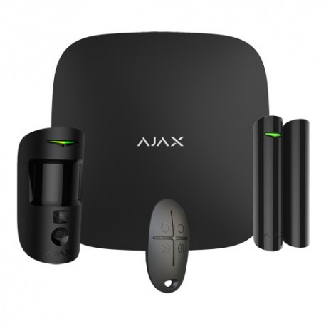 Ajax AJ-STARTERKIT-CAM-B Kit de Alarme Profissional Certificado Grau 2 Ethernet Dual Sim GPRS sem Fios 868 MHz Jeweller e Wings 4 em 1 Preto - 0810031990054
