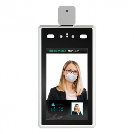 Oem FACE-TEMP Controlo de Acesso para Parede Detecção de Febre e Máscara Reconhecimento Facial Leitor Biométrico Autónomo 7" HD IPS Touch com Software - 8435325448909