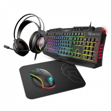 Teclado NOX Krom Kritic RGB Rainbow Gaming Kit PT - NXKROMKRITICPT - 8436587970634