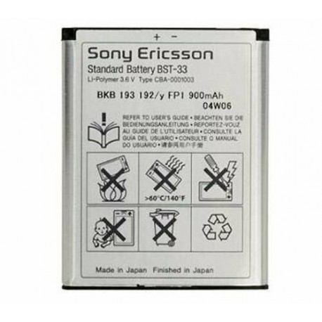 Bateria Original Sony Ericsson BST-33 K800 P990I 900mAh Li-ion Polymer