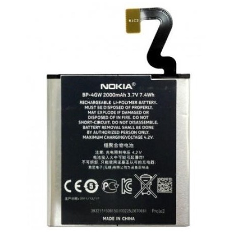 Bateria Original Nokia BP-4GW Nokia Lumia 920 2000mAh Li-ion Polymer