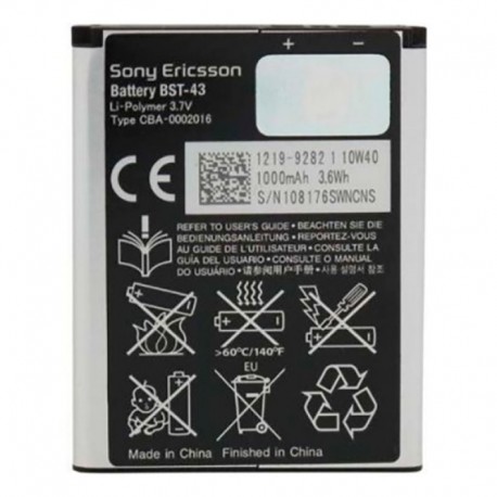 Bateria Original Sony Ericsson BST-43 1000mAh Li-ion Polymer