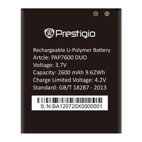 Bateria Original Prestigio PAP7600 DUO 2600mAh Li-ion Polymer