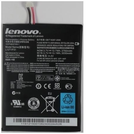 Bateria Original Lenovo BL195 A2107 A2207 L12T1P31 3700mAh Li-ion Polymer