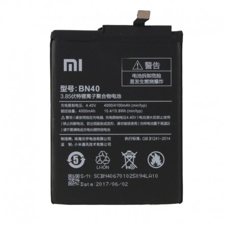 Bateria Original Xiaomi BN40 Xiaomi Redmi 4 Pro 4000mAh Li-ion Polymer