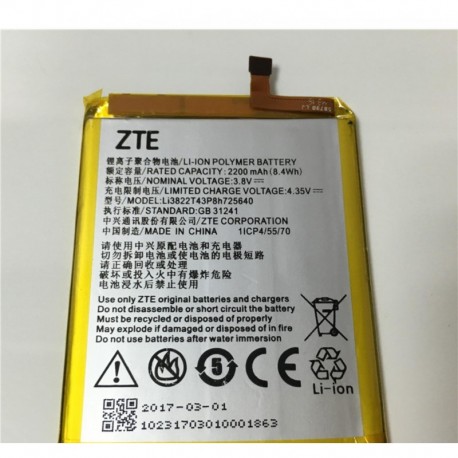 Bateria Original Li3822T43P8h725640 ZTE Blade A510 4G 2200mAh Li-ion Polymer