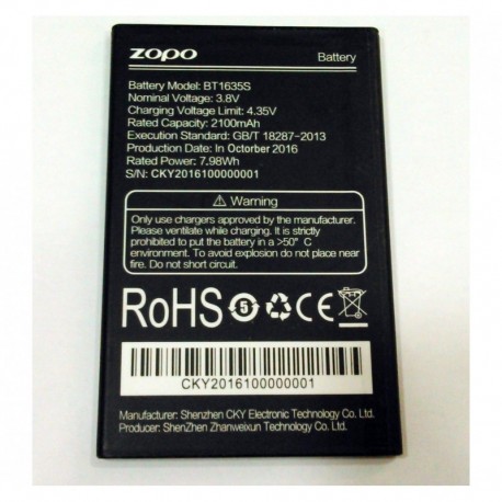 Bateria Original BT1635S Zopo Color F5 C2 C3 2100mAh Li-ion Desmontajem