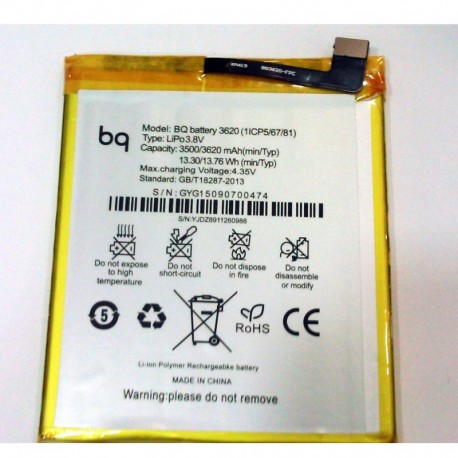 Bateria Original BQ Aquaris M5.5 3620mAh Li-ion Polymer Desmontajem