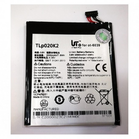 Bateria TLP020K2 Alcatel One Touch Idol 3 4.7 OT6039H OT6039Y OT6039K 2000mAh Li-ion Polymer