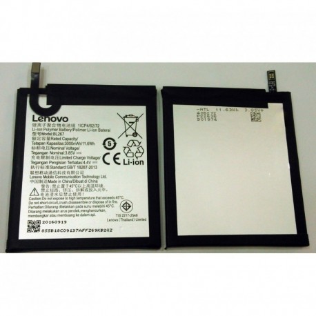 Bateria Original BL267 Lenovo K6 K33A48 3000mAh Li-ion Polymer