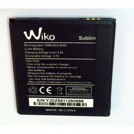 Bateria Original Wiko Sublim Cink Slim Cink Slim 2 Iggy 1800mAh Li-ion