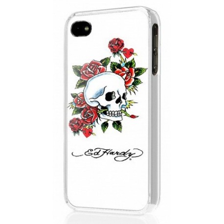 Ed Hardy Hard Shell Faceplate iPhone 4 Skull and Roses - 0736211095510