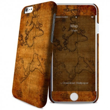 i-Paint Hard Case+Skin iPhone 6/6s Map - 8053264070830