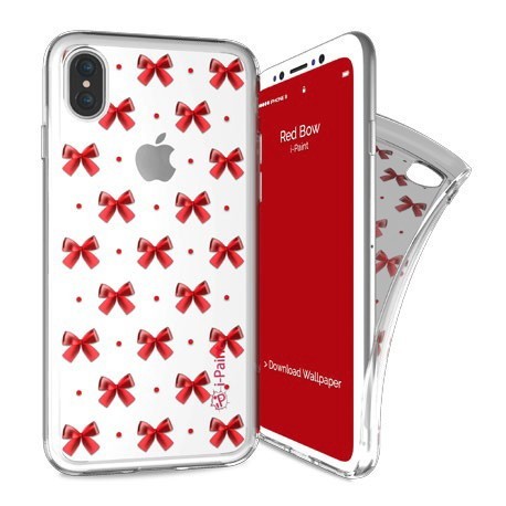 i-Paint Trendy Case iPhone X/XS Red Bow - 8053264077693