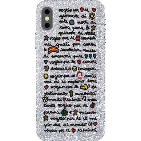 Silvia Tosi Quotes Case iPhone X/XS Glitter Voglio - 8034115954585