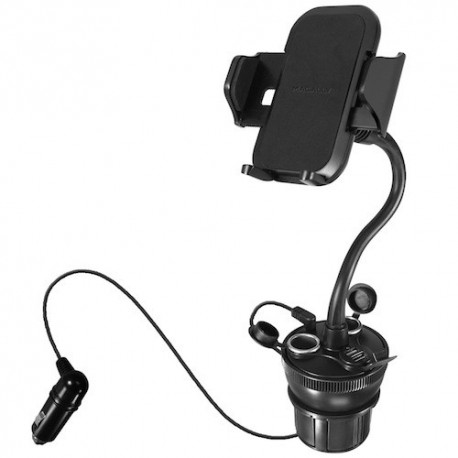 Macally Car Cup Holder Mount w/ USB charger - 8717278767512