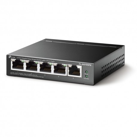 Switch de Mesa TP-LINK TL-SG105PE Switch de Rede Não-gerido L2 Gigabit Ethernet (10/100/1000) Power over Ethernet (PoE) Preto - 6935364052744