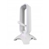 SUPORTE AUSCULTADORES MARS GAMING MHHPRO 3IN1 CONTROL RGB HEADSET HOLDER+MOUSE BUNGEE+2XUSB3.0 WHITE - 4710562757675