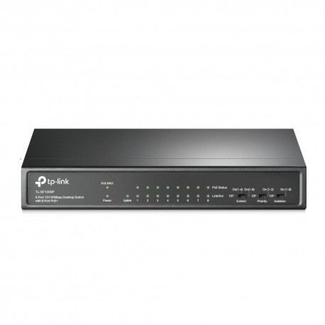 Switch de Mesa TP-LINK TL-SF1009P switch de rede Não-gerido Fast Ethernet (10/100) Preto Power over Ethernet (PoE) - 6935364052966