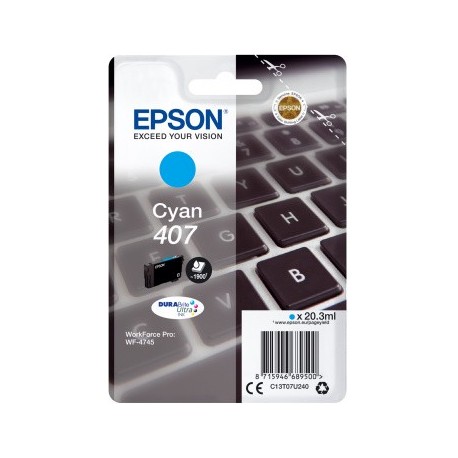 Tinteiro EPSON C13T07U240 T07U Ciano L - WorkForce WF-4745 - 8715946689500