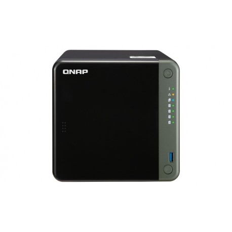 NAS QNAP TS-453D NAS Tower Ethernet LAN Preto J4125 4-Bay Celeron Gemini Lake J4125 Quad Core 2.0GHz/4GB/2x2.5Gb/USB/Tower - TS-453D-4G - 4713213517024