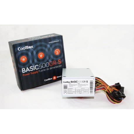 Fonte de Alimentação CoolBox BASIC500GR-S 500 W 20+4 pin ATX SFX Branco - 8436556140617