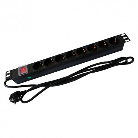 Oem PDU-6P1U-SWITCH Tomada de Corrente Múltipla Formato em Bastidor 1U 6 Saídas 250 VAC 16 A Preto - 8435325452081