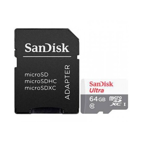 Micro SD Sandisk 64GB Ultra MicroSDHC 100MB/s Class 10 UHS-I - 0619659185060