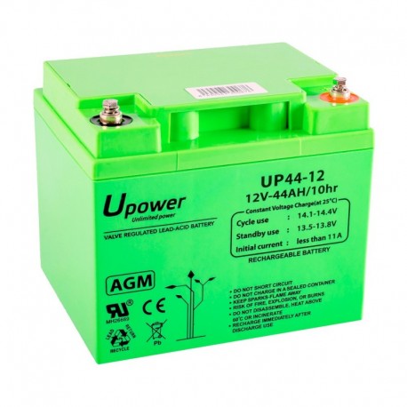 Upower BATT-1244-U Bateria Recarregável 12 V 45 Ah - 8435543300676