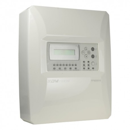 Dmtech DMT-FP9000-8-PT Central de Incêndio Convencional de 8 Zonas com Ecrã LCD 2 Saídas Sirene, Alarme, Falhas, Relé Configurável até 30 Detectores por Zona - 8435325454535