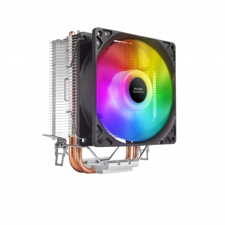 Mars Gaming MCPUARGB Ventoinha para PC Processador Cooler 9 cm 800-2200 RPM RGB Auto Chroma PWM Fan 2x High Power Preto - 4710562759341