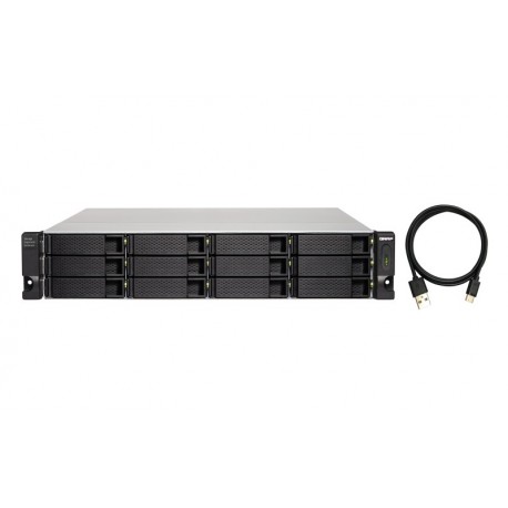 QNAP 12-bay 2U Rackmount USB-C 3.1 Gen2 10Gbps JBOD Expansion Unit - TL-R1200C-RP - 4713213516171