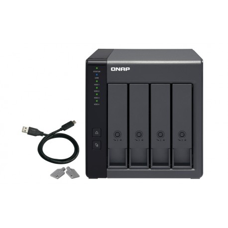 QNAP 4-bay 3.5" SATA HDD USB 3.0 Type-C Hardware RAID External Enclosure - TR-004 - 4713213514429