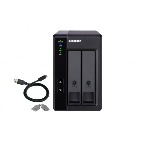 QNAP 2-bay 3.5" SATA HDD USB 3.1 Gen2 10Gbps Type-C Hardware RAID External Enclosure - TR-002 - 4713213515310