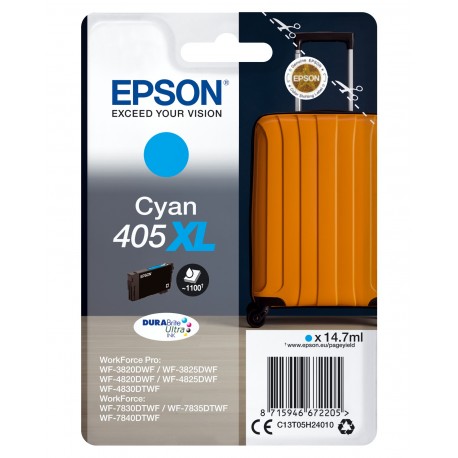 Tinteiro EPSON T05H24010 405 Ciano XL - WF-3820/3825/4820/4825/4830/7830/7835/7840 - C13T05H24010 - 8715946672205