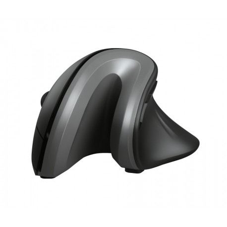 Rato Trust Verro Mão Direita Ergonómico Design Vertical RF Wireless Ótico 1600 DPI Preto, Prateado - 23507 - 8713439235074
