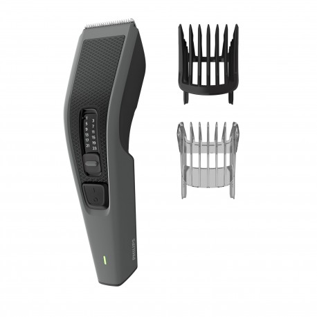 Philips HC 3525/15 HAIRCLIPPER Series 3000 Aparador de Cabelo com Lâminas em Metal Autoafiáveis, 45 min, Preto, Cinzento - 8710103970316