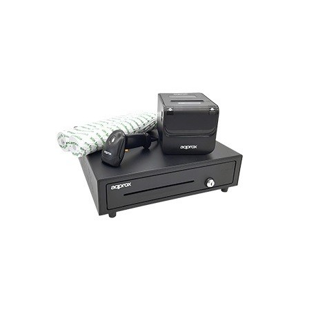 Pack TPV APPROX 4180 - Impressora POS80AMUSE + Gaveta CASH01 + Scanner LS02AS + Rolo - 8435099527404