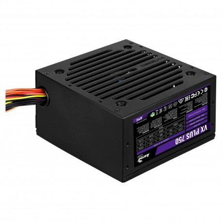 Aerocool VX PLUS 750 Fonte de Alimentação 750 W 20+4 pin ATX, Ventilador 12cm, Preto - 4718009151932