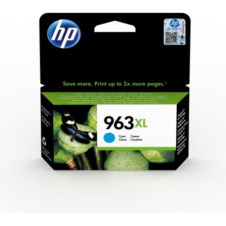 HP Tinteiro Original 963XL Ciano de Elevado Rendimento, Alta Capacidade, Rendimento Alto (XL), Cartucho de Tinta - 0192545866514