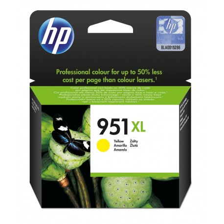 HP Tinteiro Original 951XL Amarelo de Elevado Rendimento, Alta Capacidade, Cartucho de Tinta - 0886111615308