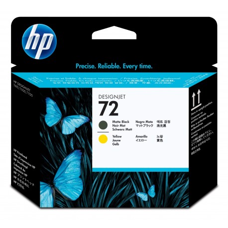 HP 72 C9384A Cabeça de Impressão Jato de Tinta Preto Mate e Amarelo, Original - 0808736779623