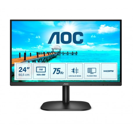AOC B2 24B2XHM2 Monitor, 60,5 cm, 23.8", Full HD, LCD, Preto - 4038986149594
