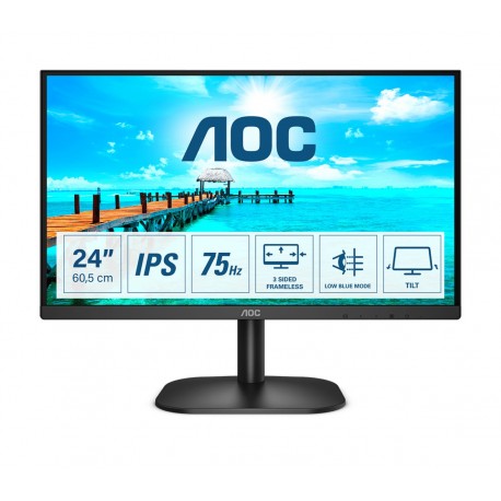 AOC B2 24B2XDA Monitor, 60,5 cm, 23.8", Full HD, LED, Preto - 4038986148320