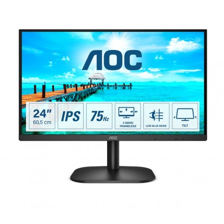 AOC B2 24B2XD Monitor, 60,5 cm, 23.8", Full HD, LED, Preto - 4038986148399