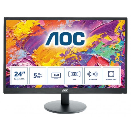 AOC M2470SWH Monitor, Full HD, LED, 61 cm, 24", Preto - 4038986144995