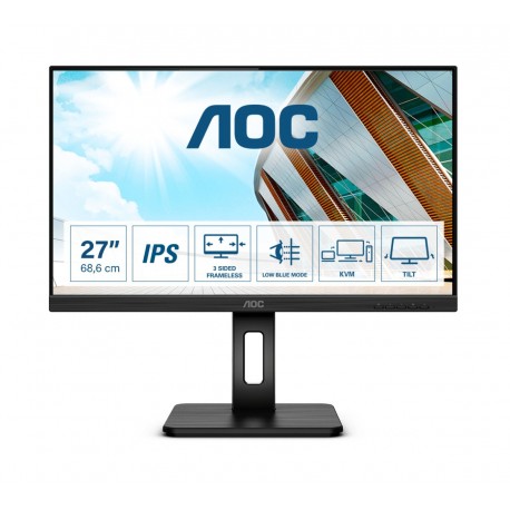 AOC P2 27P2C Monitor Profissional, LED, 68,6 cm, 27", Full HD, Preto - 4038986187336
