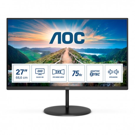 AOC V4 Q27V4EA Monitor Profissional, 2K Ultra HD, LED, 68,6 cm, 27", Preto - 4038986189880